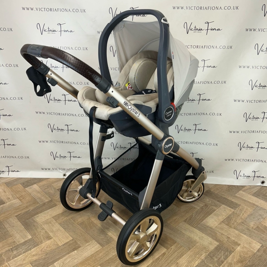 PRELOVED Babystyle Oyster3 Pushchair & Carrycot TRAVEL SYSTEM - Champagne - Image 6