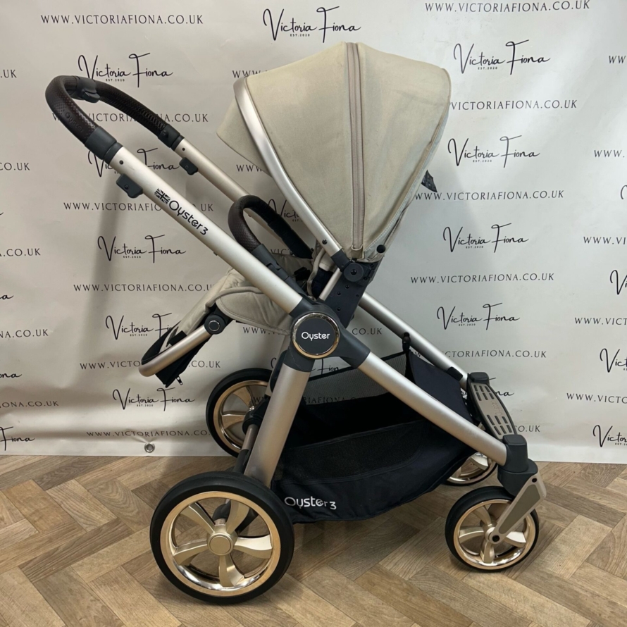 PRELOVED Babystyle Oyster3 Pushchair & Carrycot - Champagne - Image 6