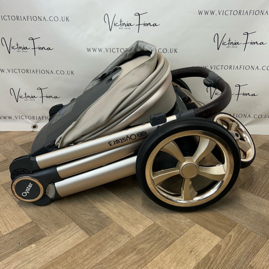 PRELOVED Babystyle Oyster3 Pushchair & Carrycot TRAVEL SYSTEM - Champagne - Image 7