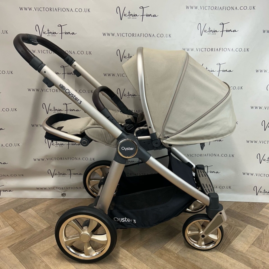 PRELOVED Babystyle Oyster3 Pushchair & Carrycot - Champagne - Image 7