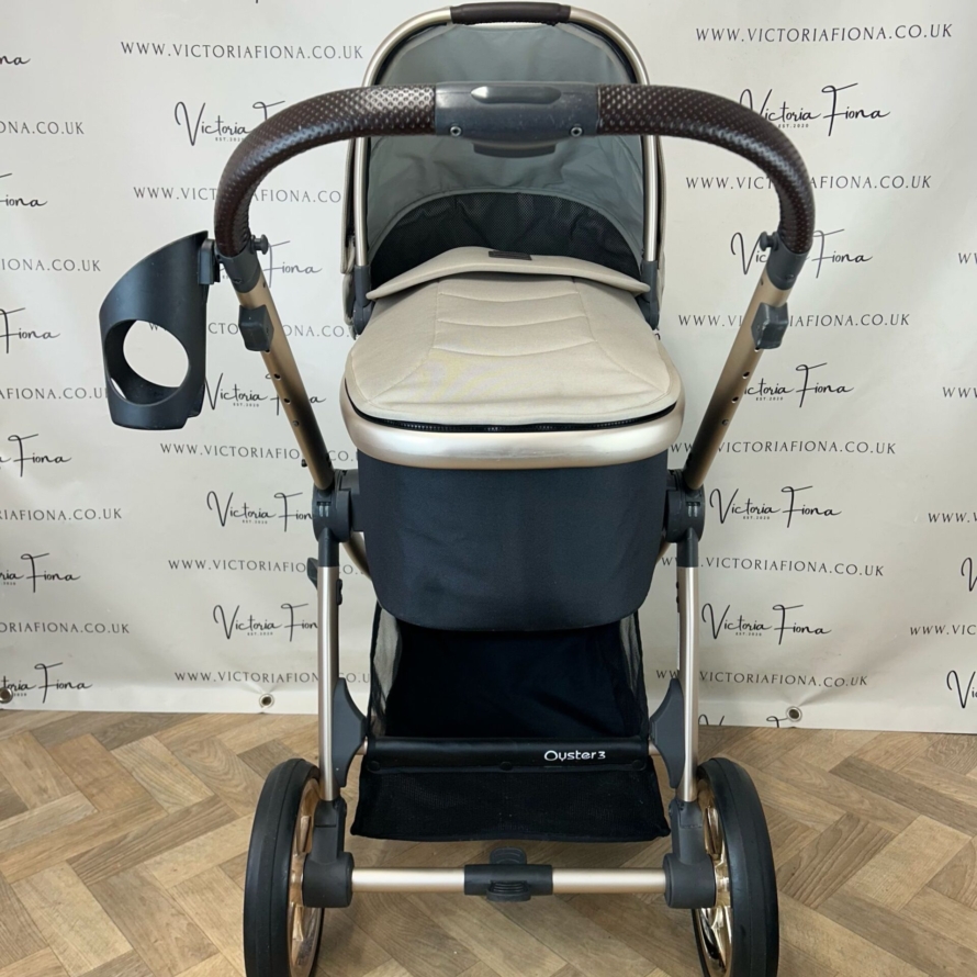 PRELOVED Babystyle Oyster3 Pushchair & Carrycot TRAVEL SYSTEM - Champagne - Image 3