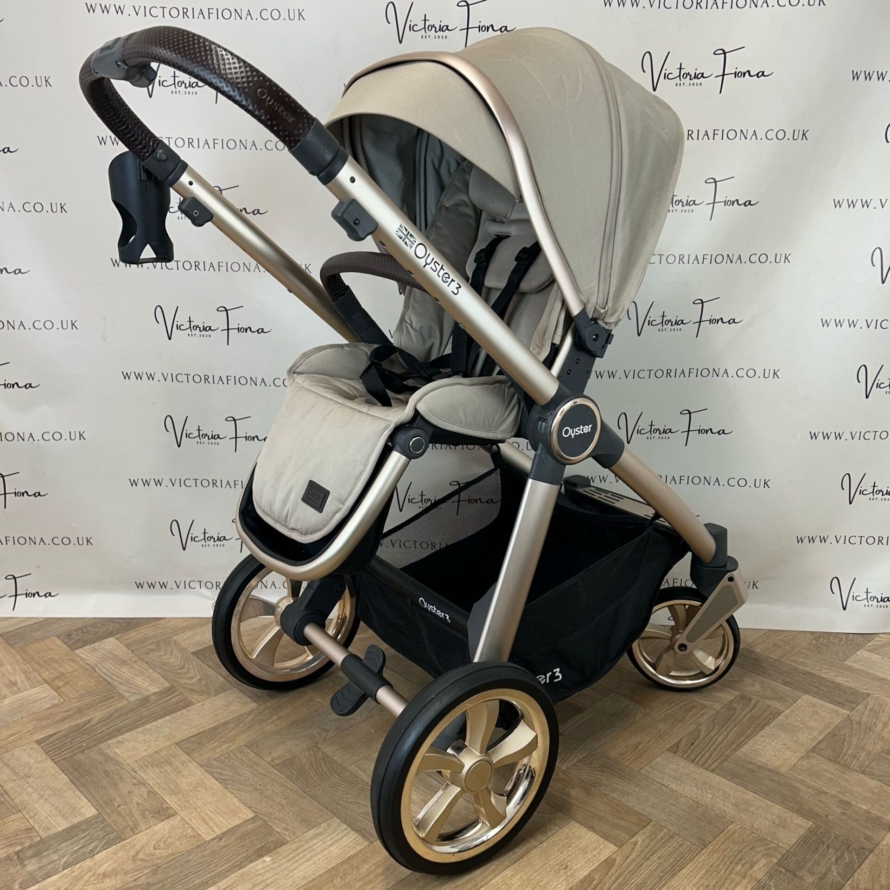 PRELOVED Babystyle Oyster3 Pushchair & Carrycot TRAVEL SYSTEM - Champagne - Image 5