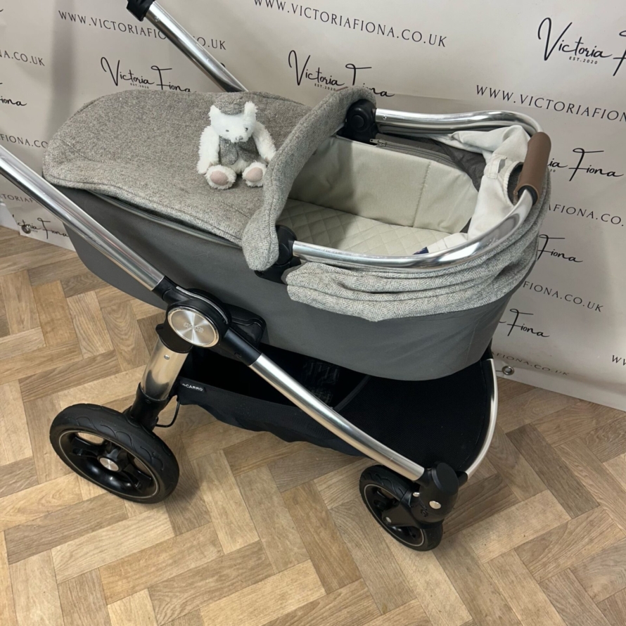 PRELOVED Mamas And Papas Ocarro Tweed Pushchair & Carrycot - Grey Moon - Image 3