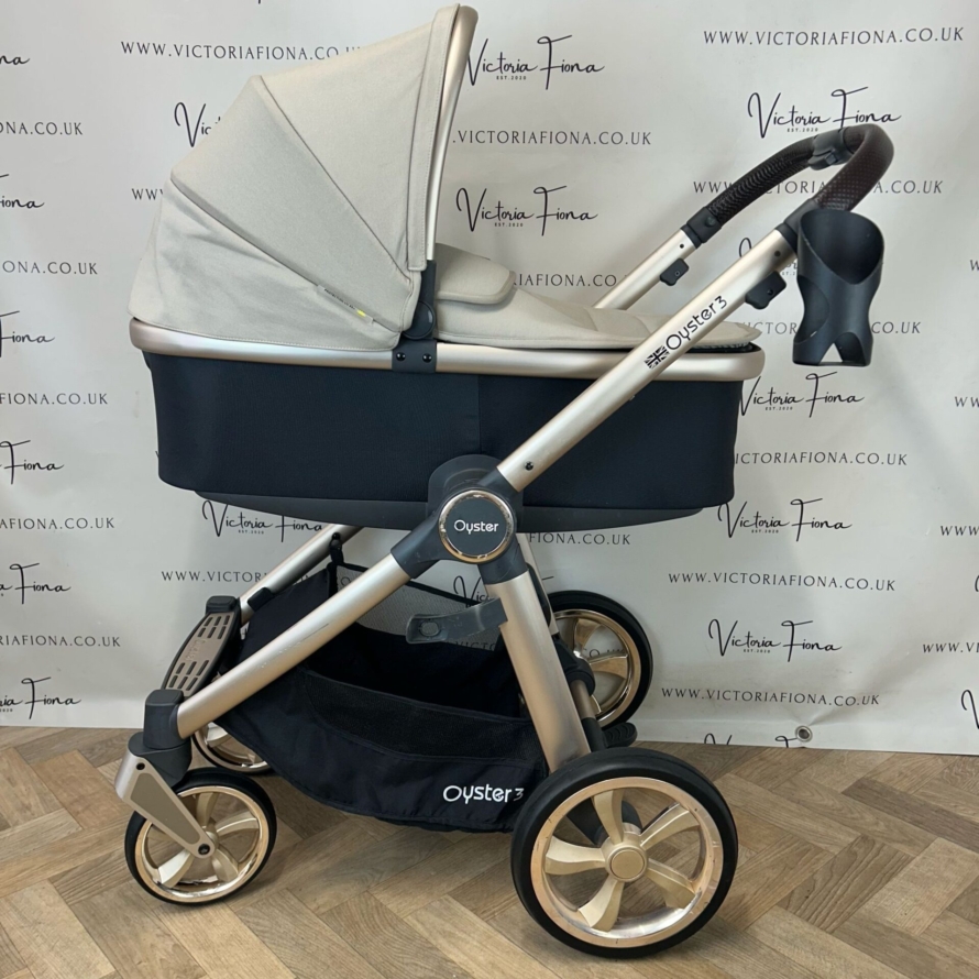 PRELOVED Babystyle Oyster3 Pushchair & Carrycot TRAVEL SYSTEM - Champagne - Image 2