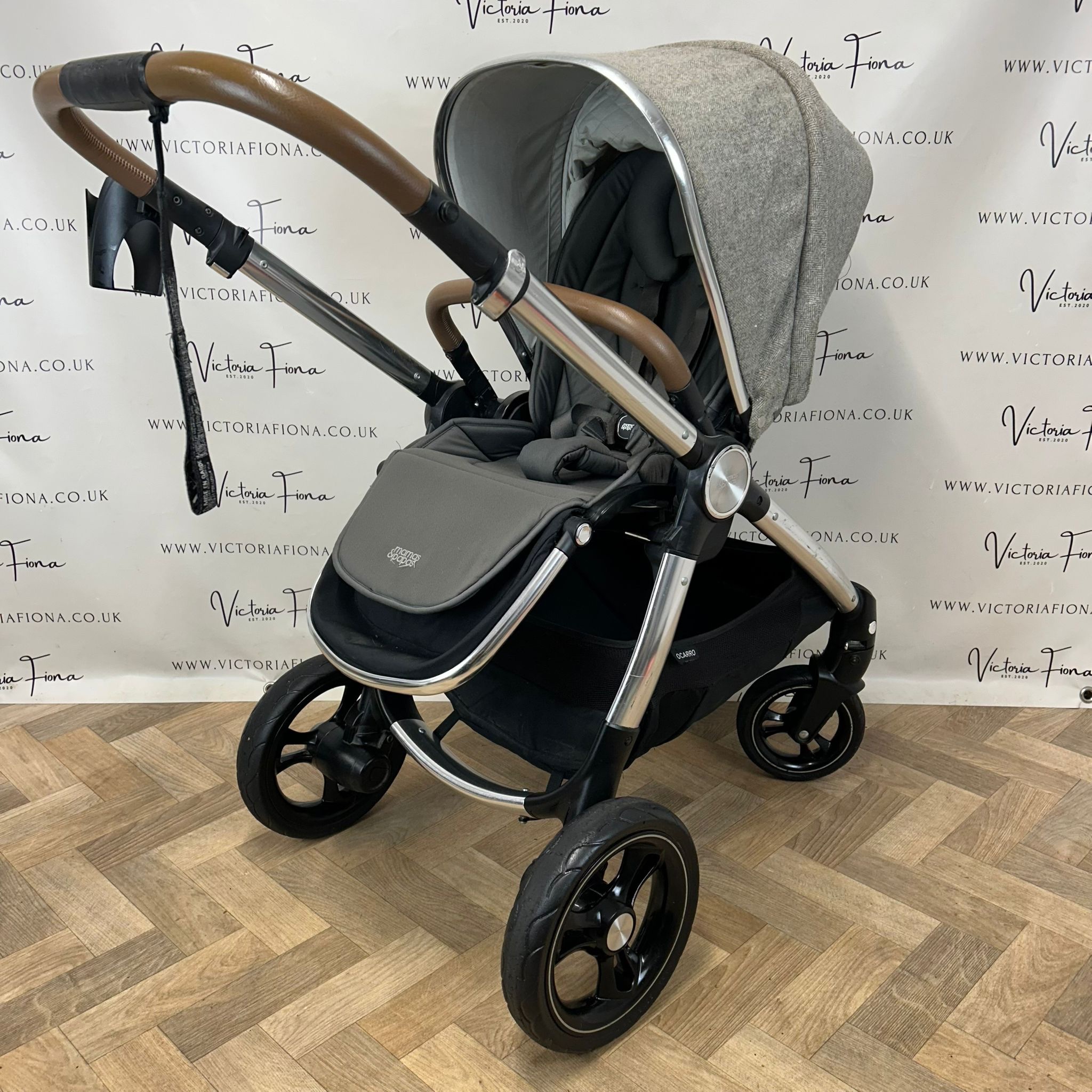 PRELOVED Mamas And Papas Ocarro Tweed Pushchair & Carrycot - Grey Moon - Image 6