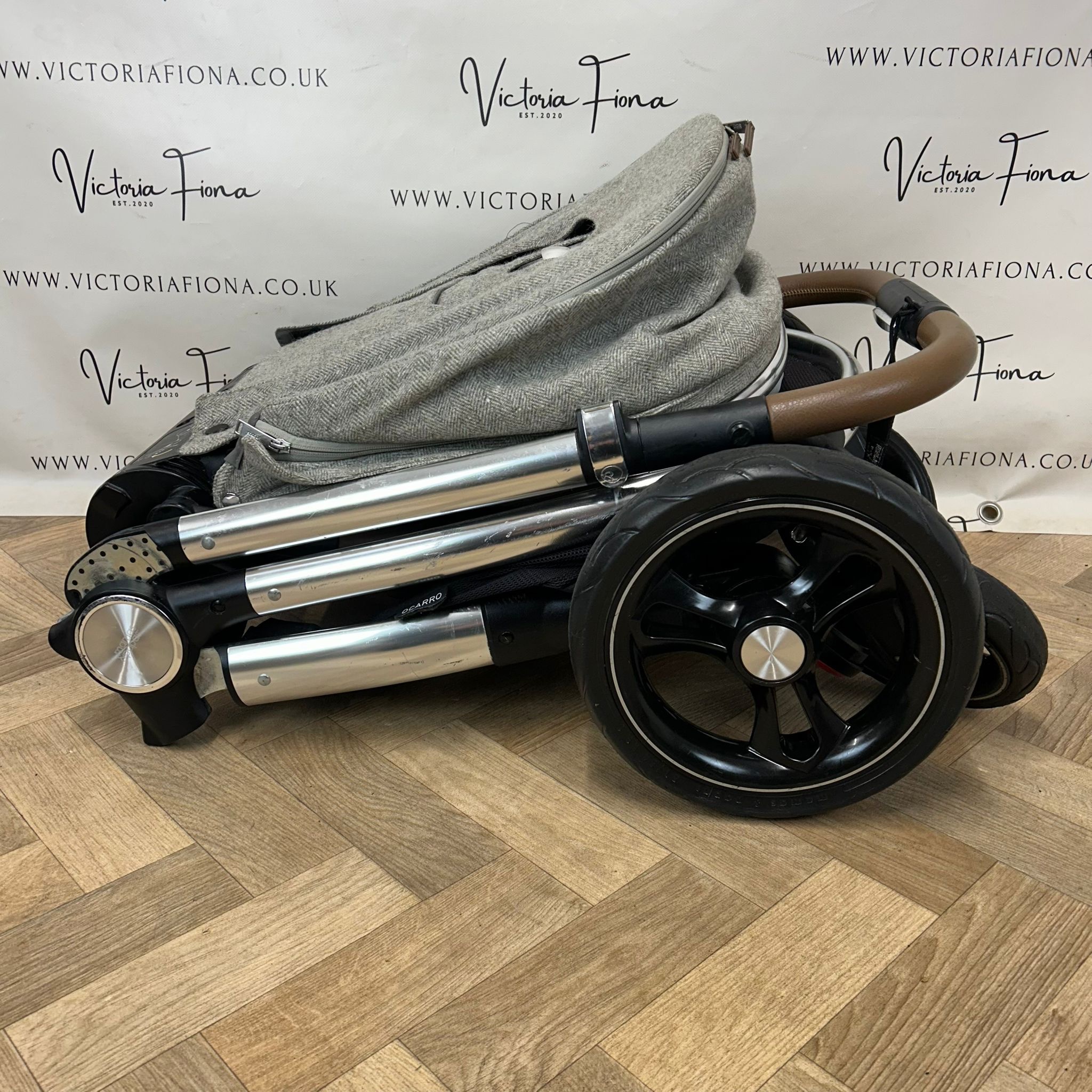 PRELOVED Mamas And Papas Ocarro Tweed Pushchair & Carrycot - Grey Moon - Image 10