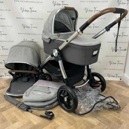 PRELOVED Mamas And Papas Ocarro Tweed Pushchair & Carrycot - Grey Moon