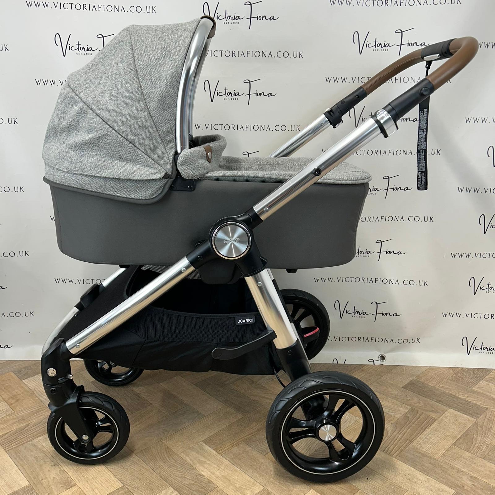 PRELOVED Mamas And Papas Ocarro Tweed Pushchair & Carrycot - Grey Moon - Image 2