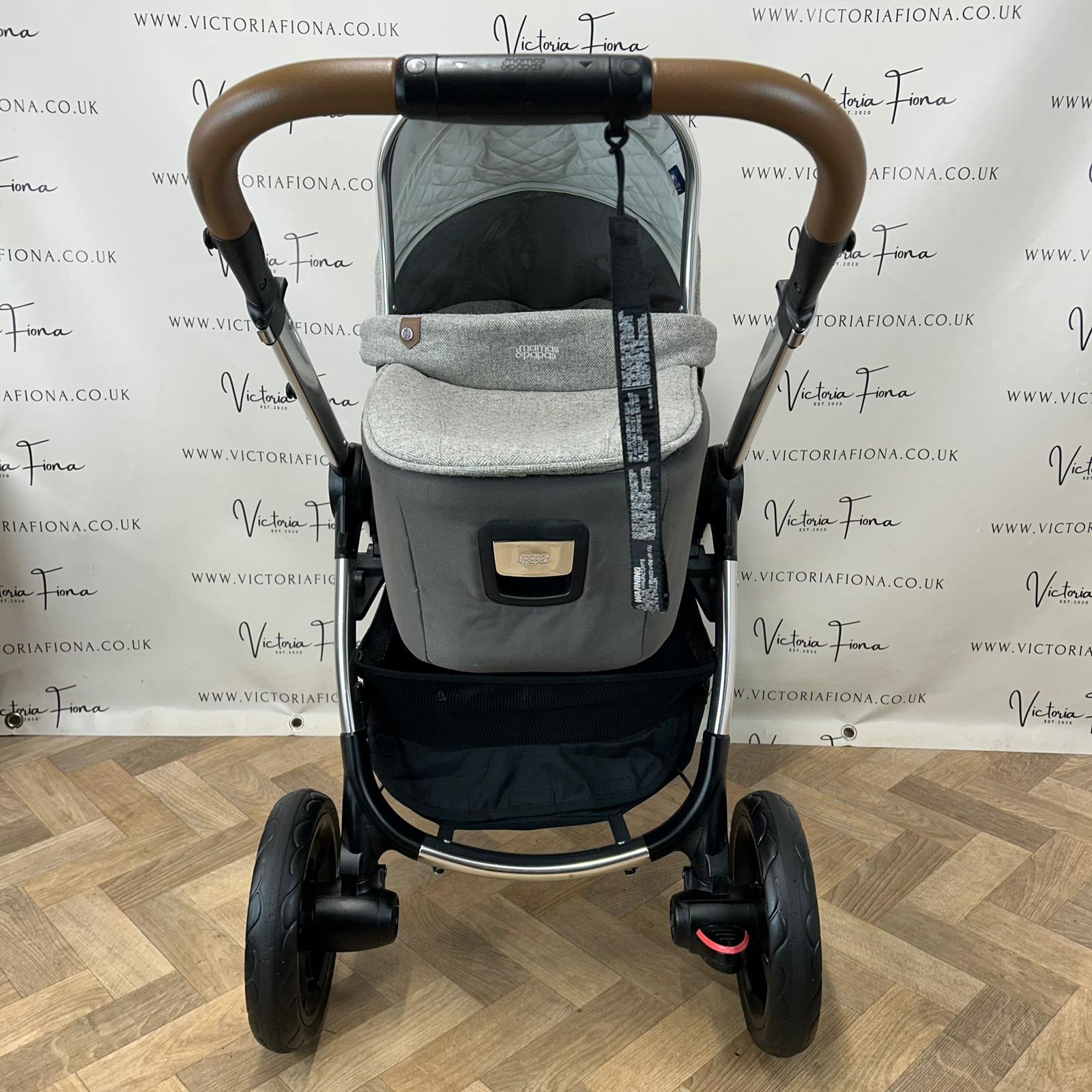 PRELOVED Mamas And Papas Ocarro Tweed Pushchair & Carrycot - Grey Moon - Image 3