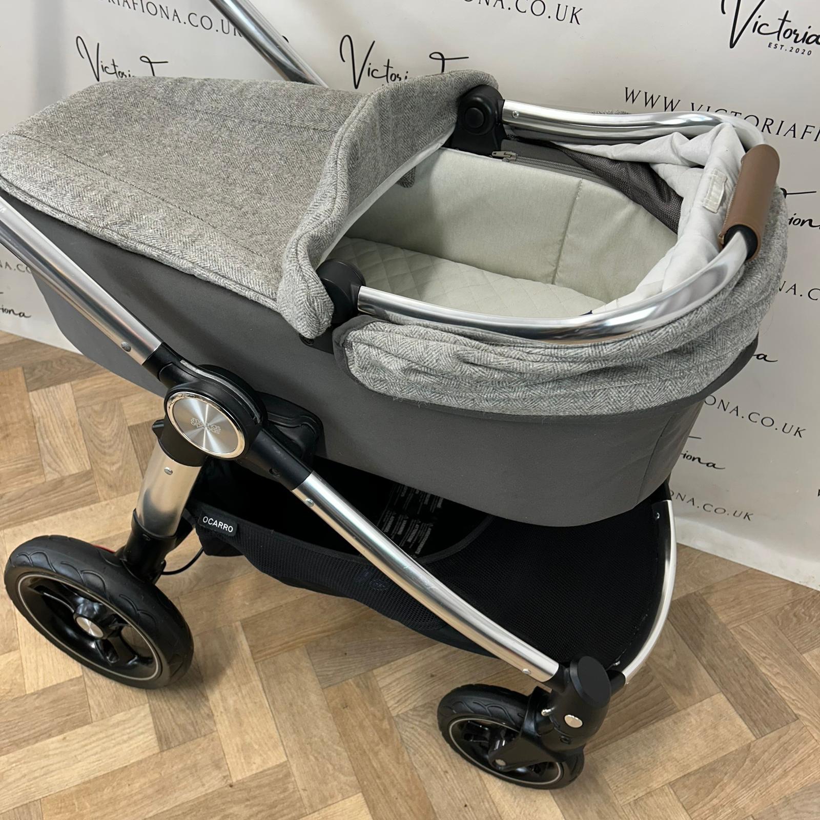 PRELOVED Mamas And Papas Ocarro Tweed Pushchair & Carrycot - Grey Moon - Image 5
