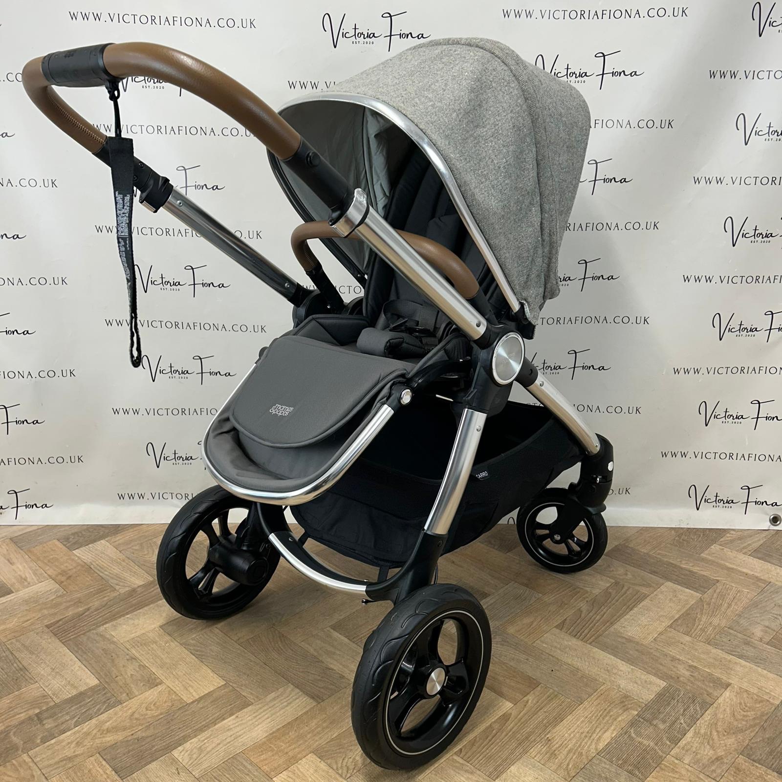PRELOVED Mamas And Papas Ocarro Tweed Pushchair & Carrycot - Grey Moon - Image 6