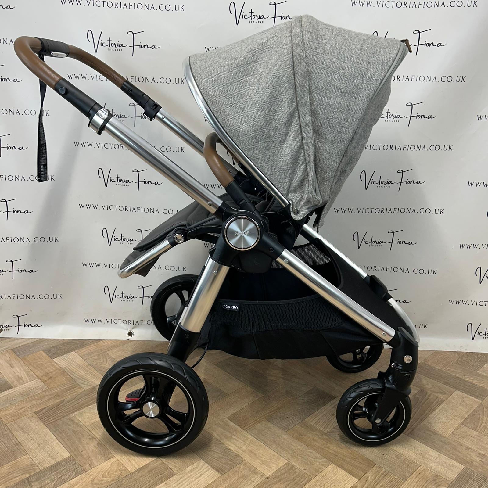 PRELOVED Mamas And Papas Ocarro Tweed Pushchair & Carrycot - Grey Moon - Image 7