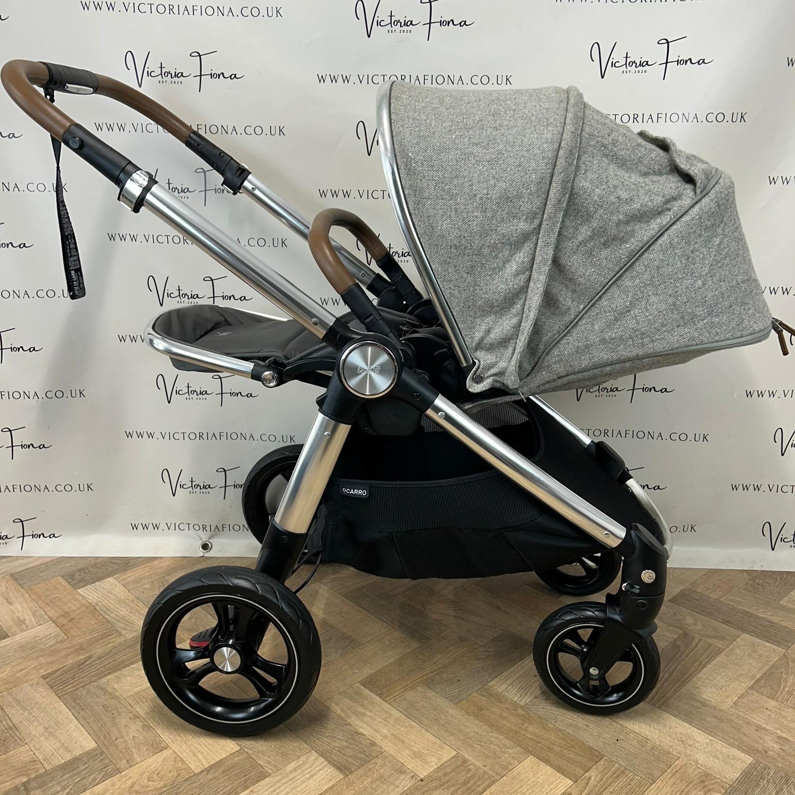 PRELOVED Mamas And Papas Ocarro Tweed Pushchair & Carrycot - Grey Moon - Image 8