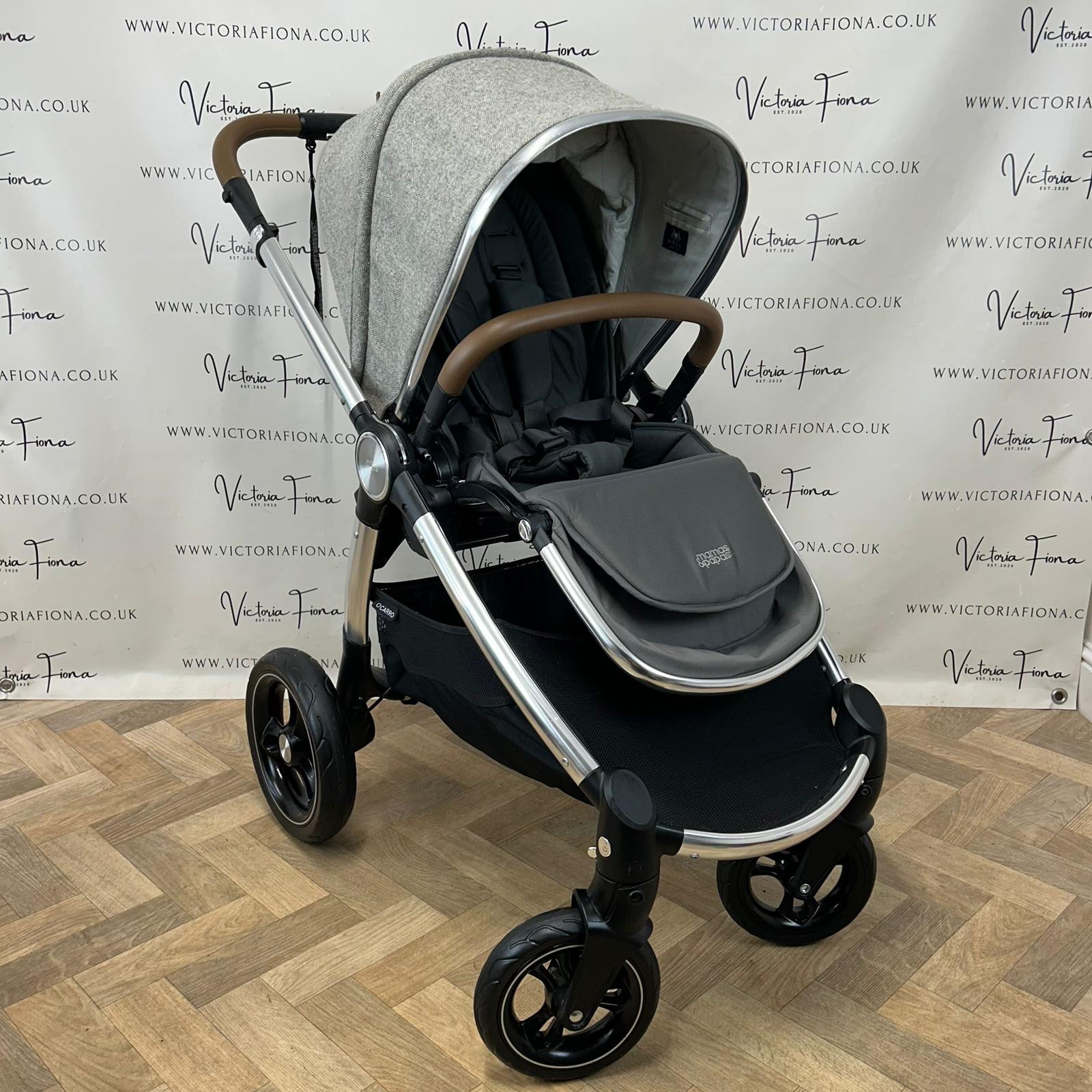 PRELOVED Mamas And Papas Ocarro Tweed Pushchair & Carrycot - Grey Moon - Image 9
