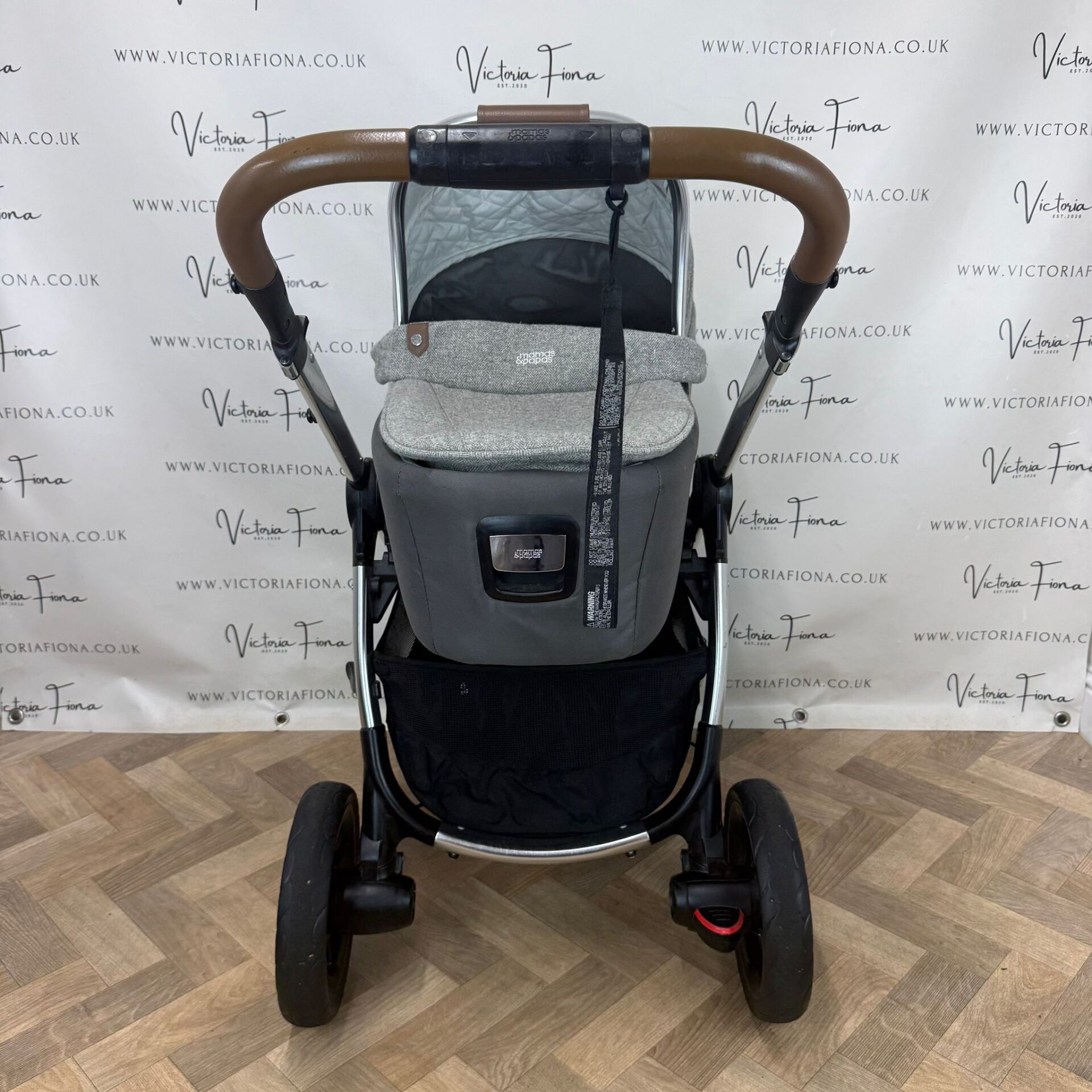PRELOVED Mamas And Papas Ocarro Tweed Pushchair & Carrycot - Grey Moon - Image 3
