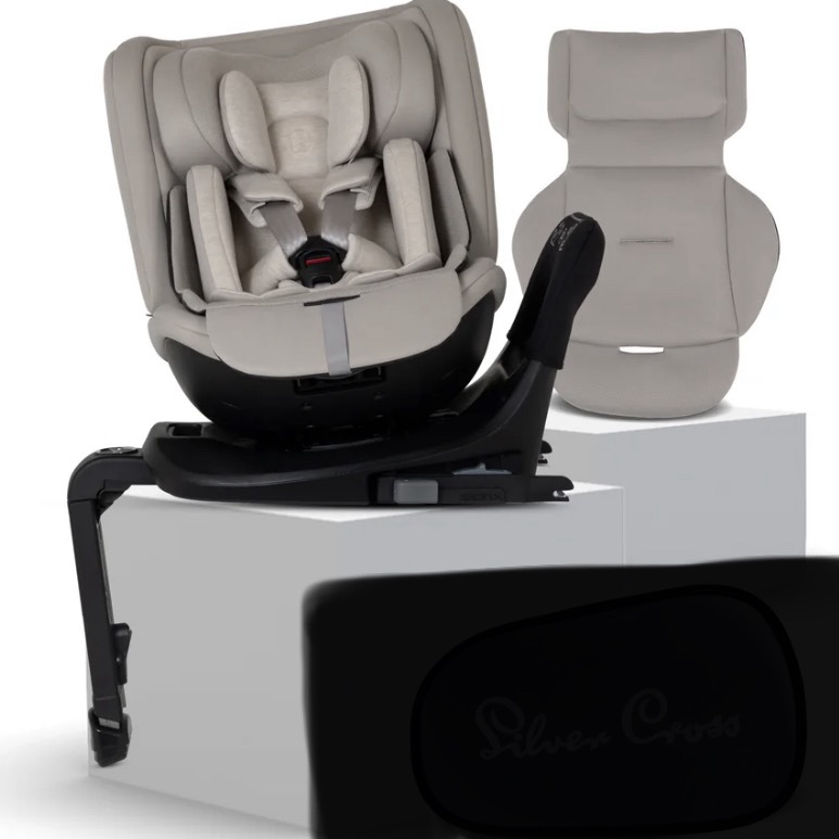 NEW Silver Cross Motion 3 All Size 360 Group 0+/1/2/3 Car Seat - Taupe RRP£275