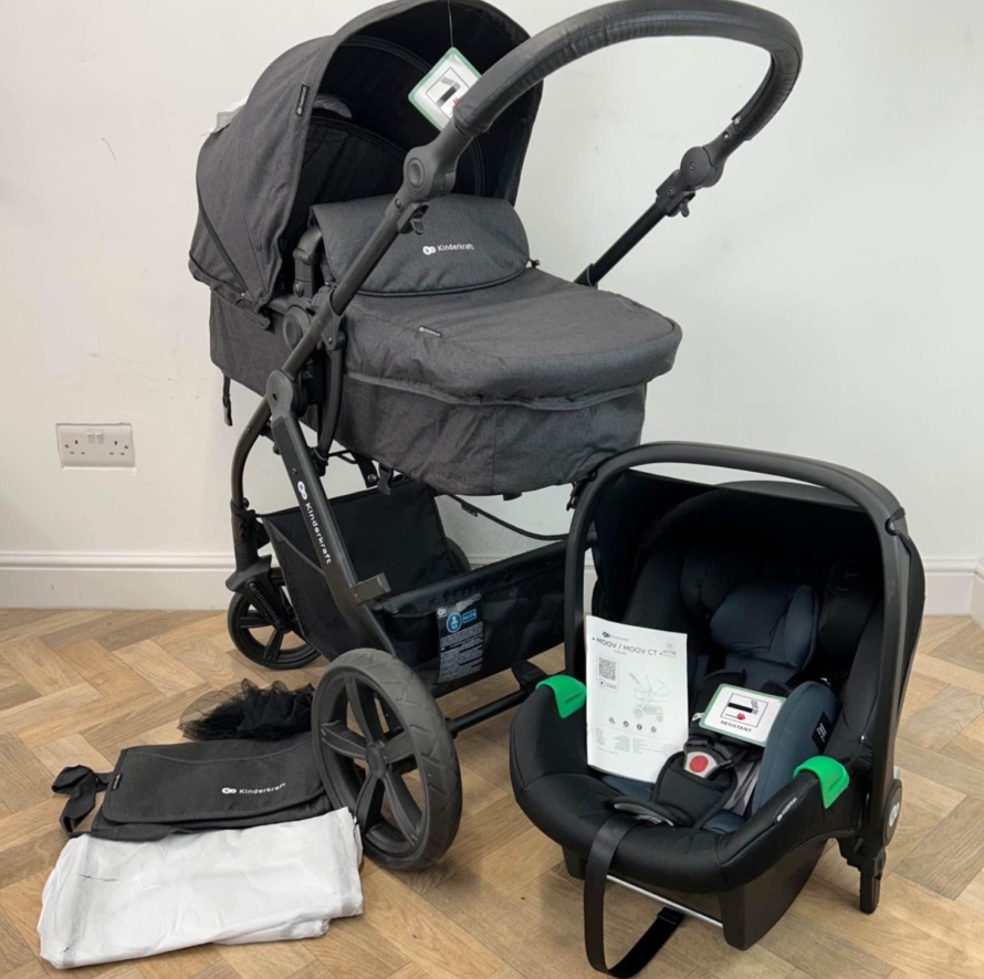 NEW Kinderkraft Moov CT Pushchair & NEW Car Seat (Travel System) BLACK