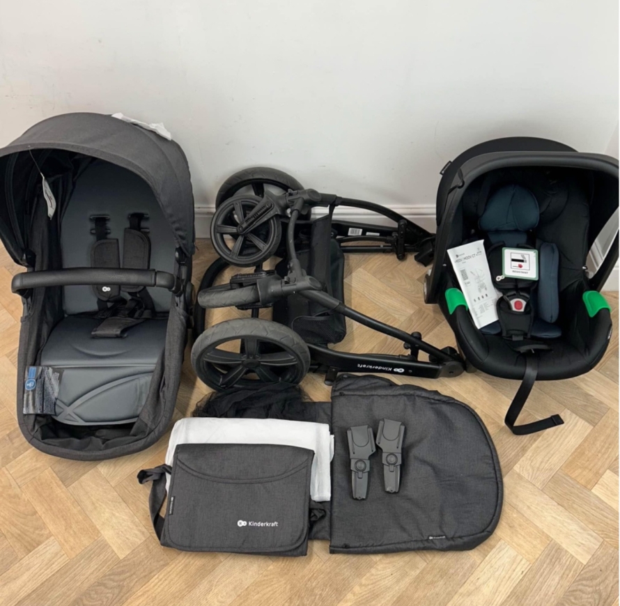 NEW Kinderkraft Moov CT Pushchair & NEW Car Seat (Travel System) BLACK - Image 10