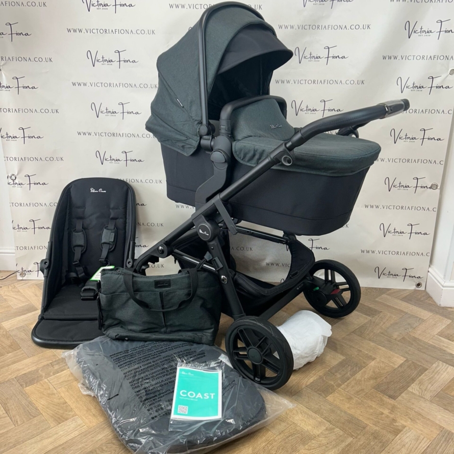 NEW Silver Cross Coast Pushchair & Carrycot - FLINT GREY