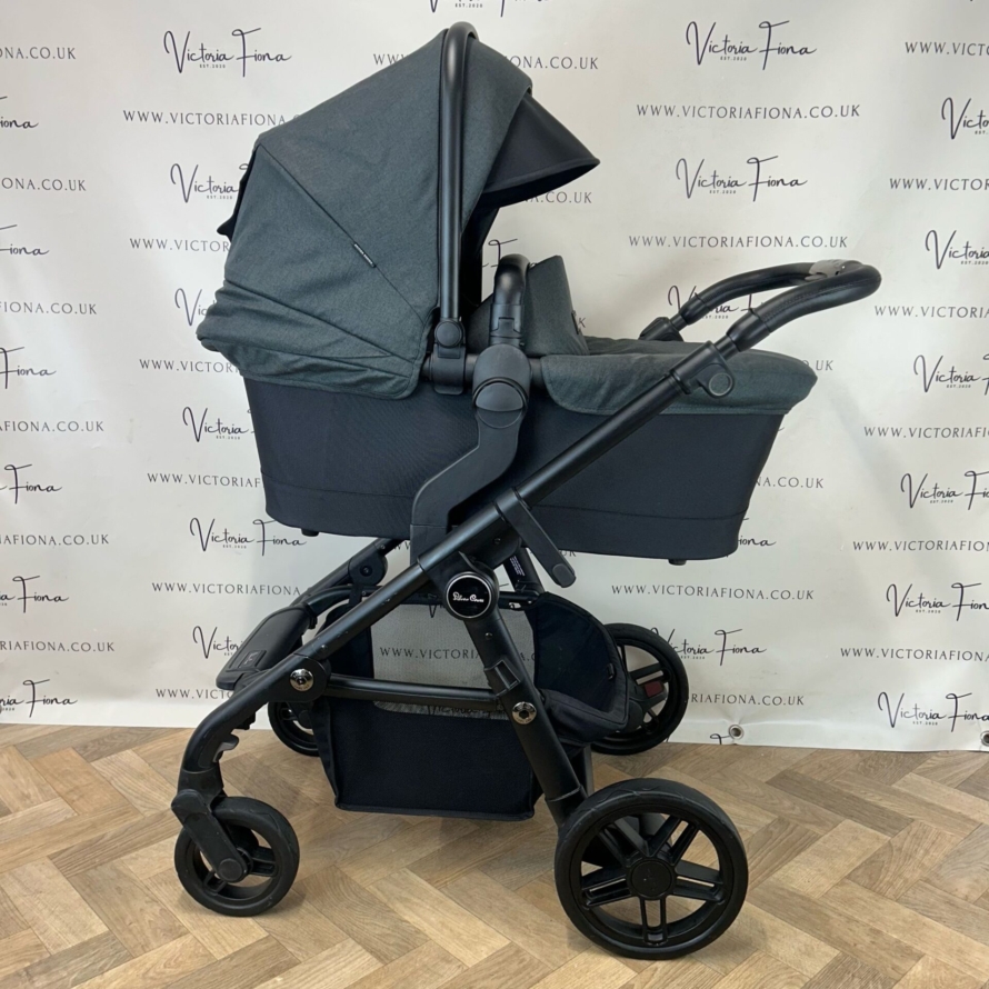 PRELOVED Silver Cross Coast Pushchair & Carrycot - FLINT GREY - Image 4