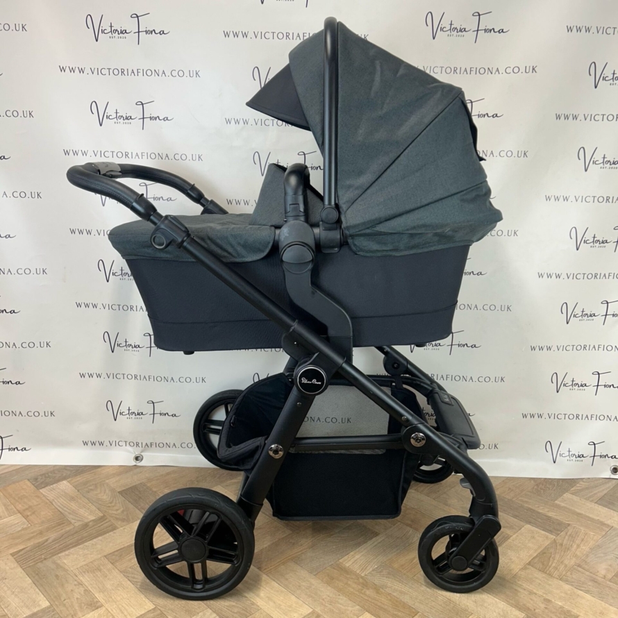 PRELOVED Silver Cross Coast Pushchair & Carrycot - FLINT GREY - Image 2