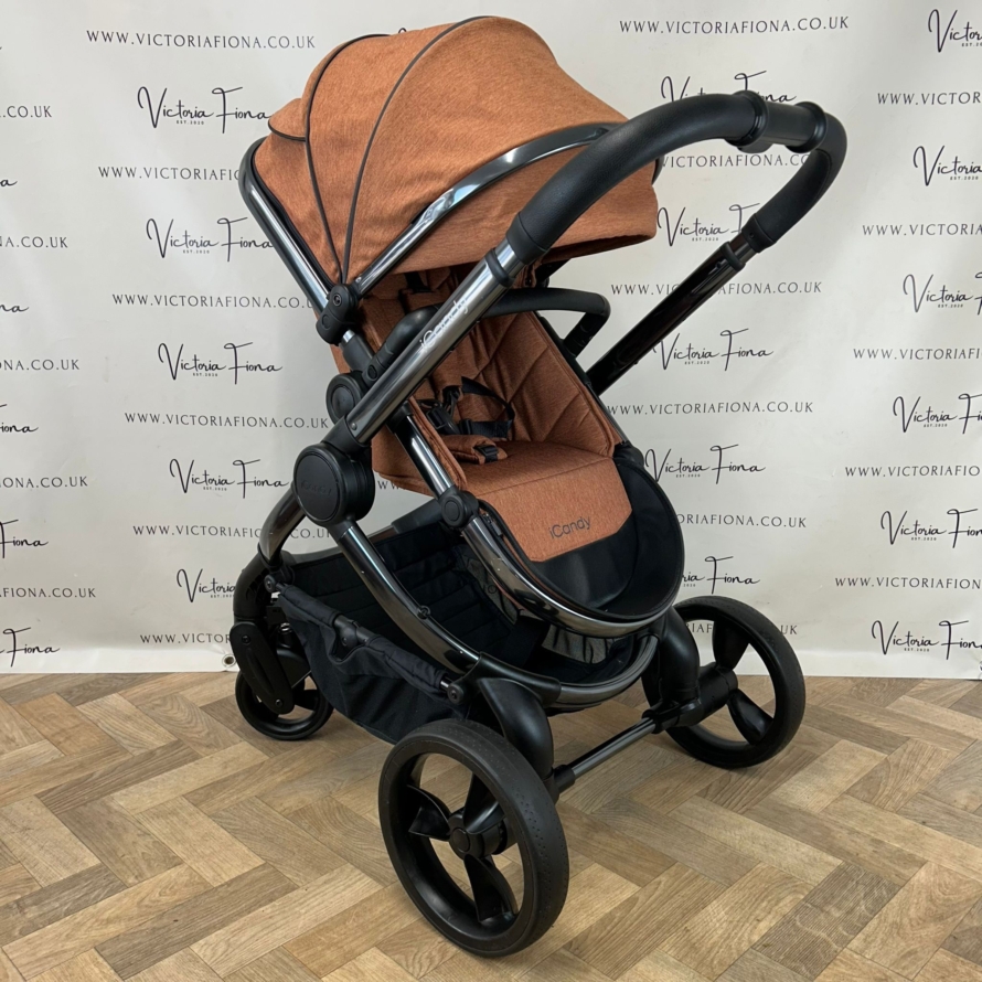 PRELOVED iCandy Peach 6 Pushchair & Carrycot - Terracotta Orange - Image 5