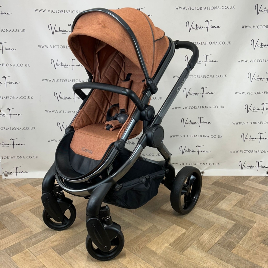 PRELOVED iCandy Peach 6 Pushchair & Carrycot - Terracotta Orange - Image 7