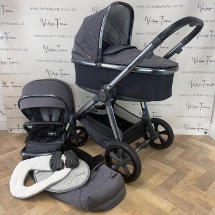 PRELOVED Babystyle Oyster 3 Pushchair & Carrycot Travel System - 0-22kg - Fossil Grey