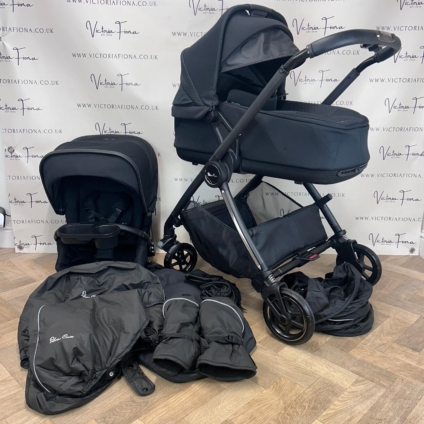 PRELOVED Silver Cross Dune Carrycot & Pushchair - Space Black