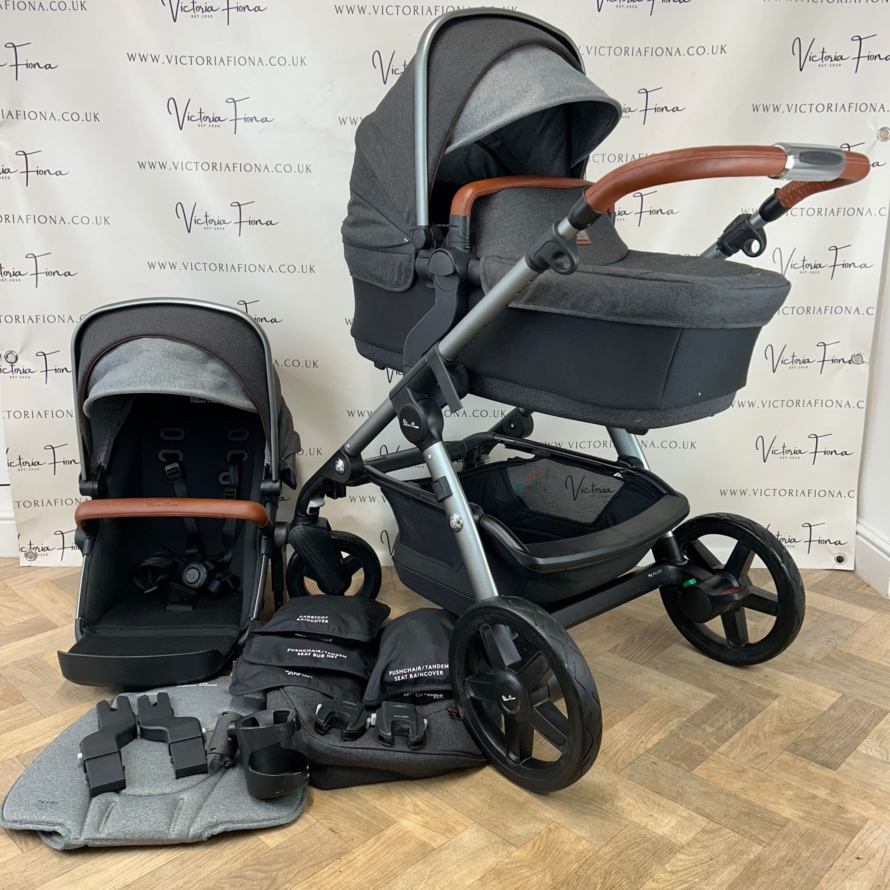 PRELOVED Silver Cross Wave Pushchair & Carrycot - Granite