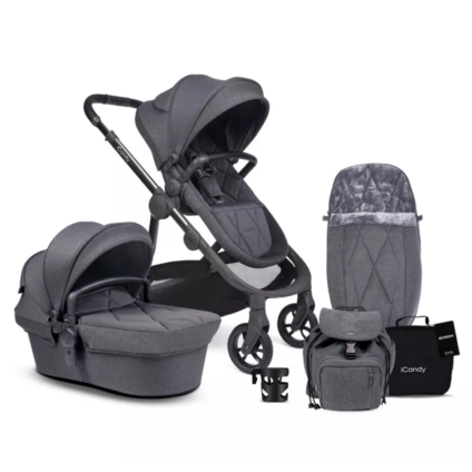 NEW iCandy Orange3 Carrycot & Pushchair - Dark Grey Slate Marl