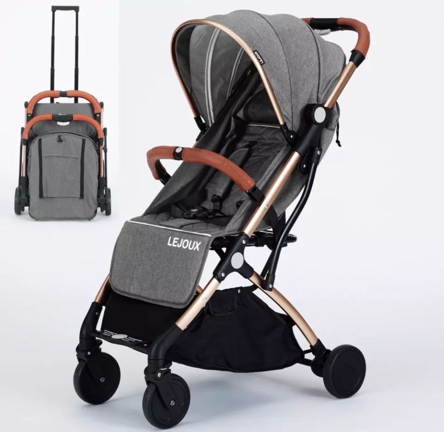 NEW Lejoux Go Baby Compact Travel Stroller - Grey