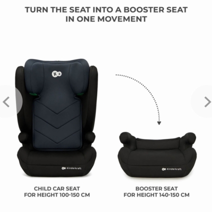 NEW Kinderkraft I-Spark High Back Booster Seat - Black