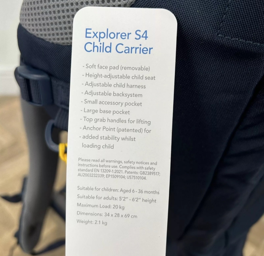 NEW LittleLife Explorer S4 Child Carrier - Navy Blue (New Edition!) - Image 5