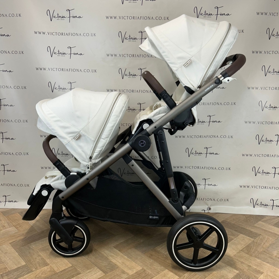 PRELOVED Cybex Gazelle S Duo Tandem Double Pushchair - Seashell White - Image 15