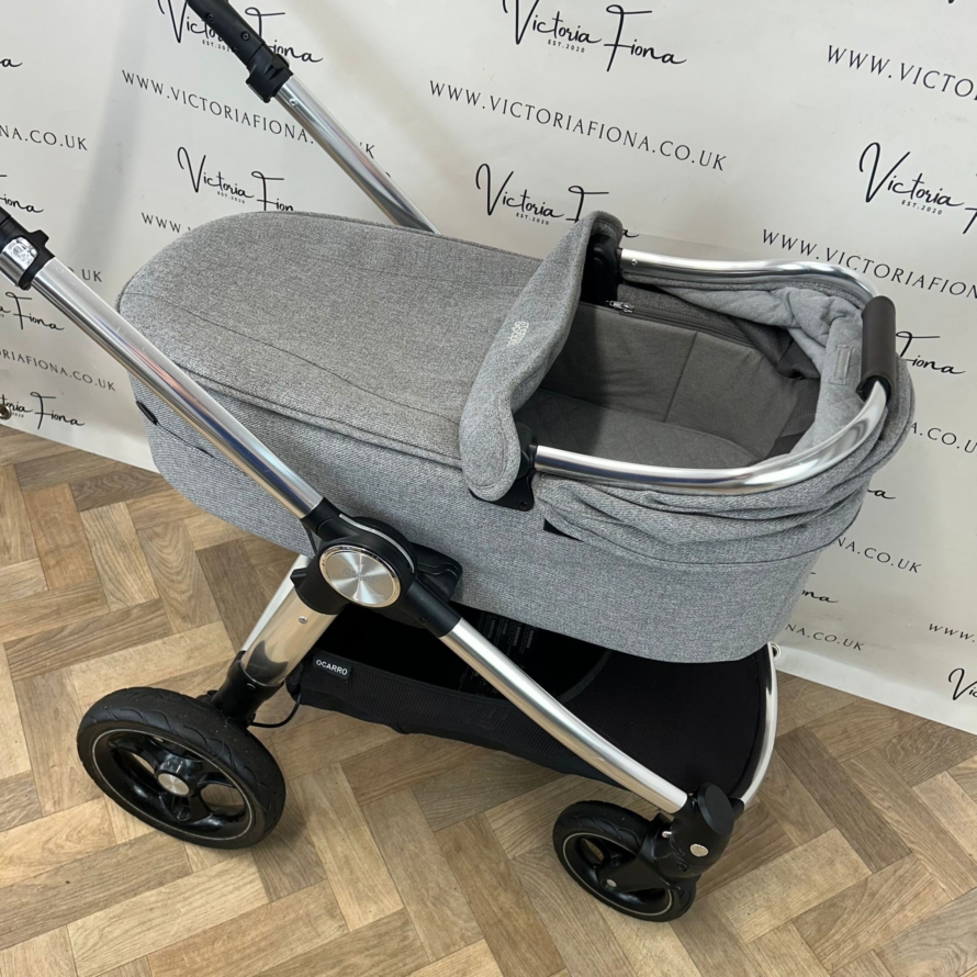 PRELOVED Mamas & Papas Ocarro Travel System Pushchair & Carrycot Woven Grey - Image 4