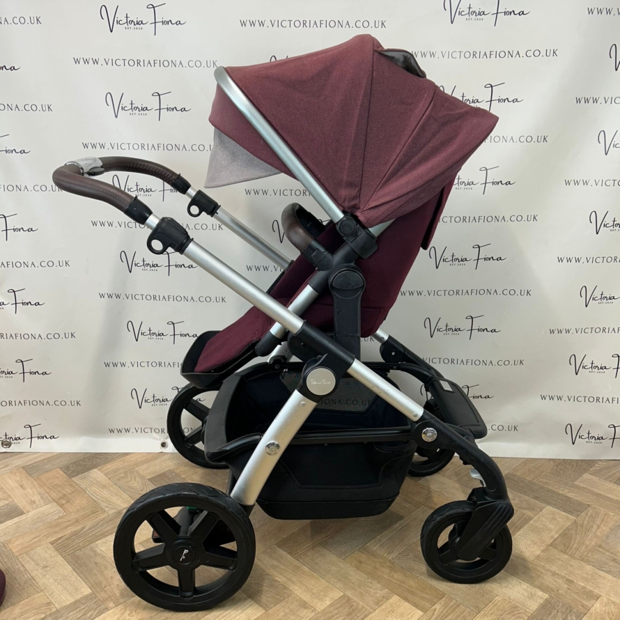 PRELOVED Silver Cross Wave Pushchair & Carrycot - Claret Red - Image 4