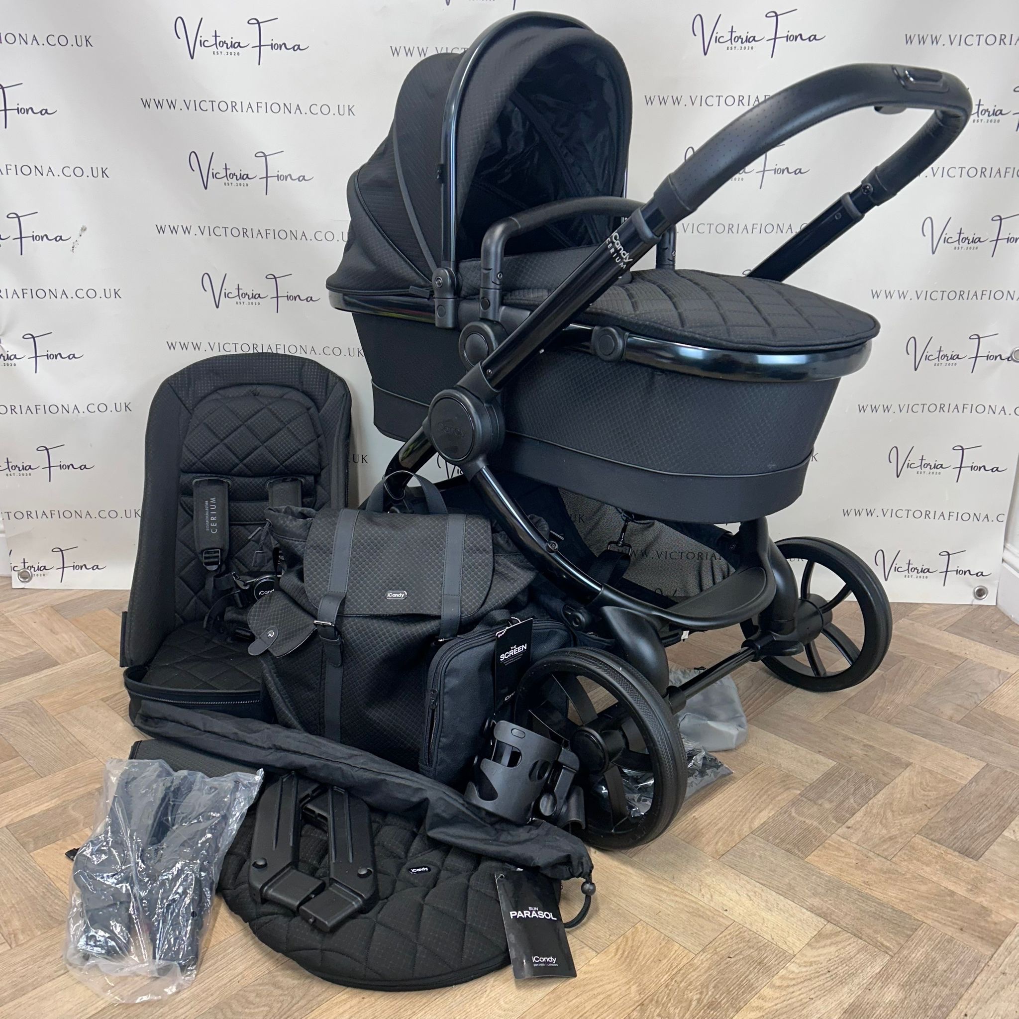 PRELOVED iCandy Peach 7 Pushchair with accessories - CERIUM BLACK