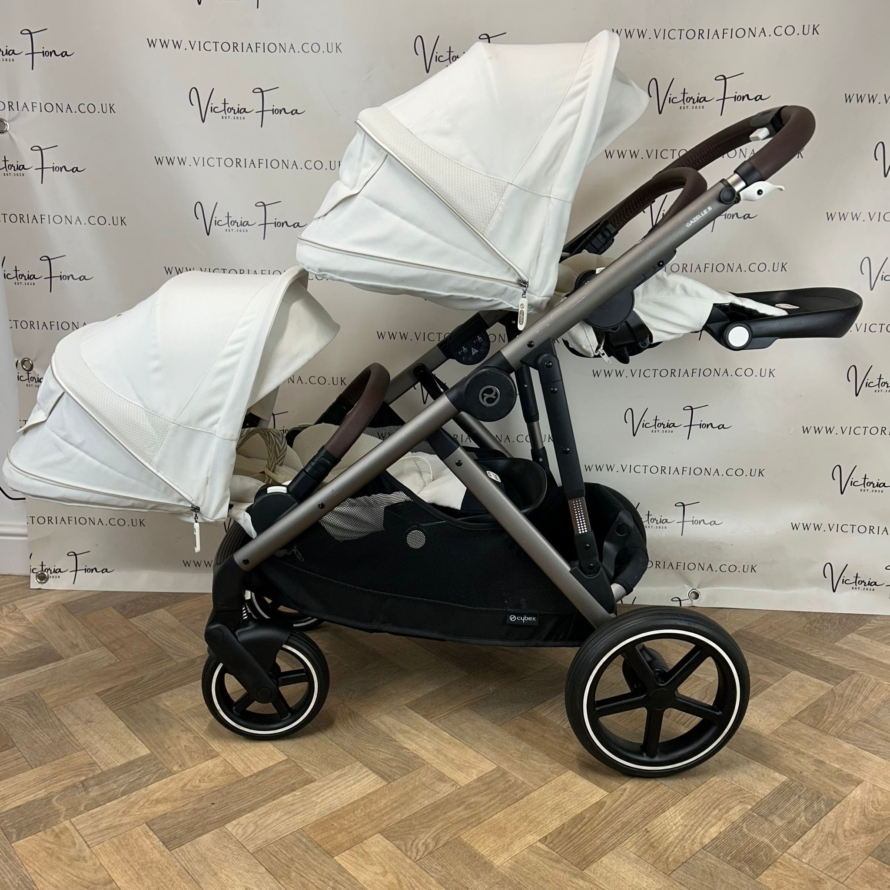 PRELOVED Cybex Gazelle S Duo Tandem Double Pushchair - Seashell White - Image 14