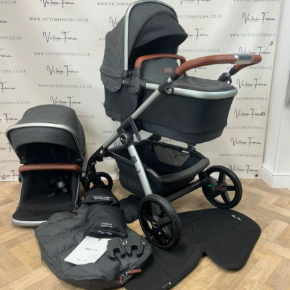 PRELOVED Silver Cross Wave Pushchair & Carrycot - Charcoal