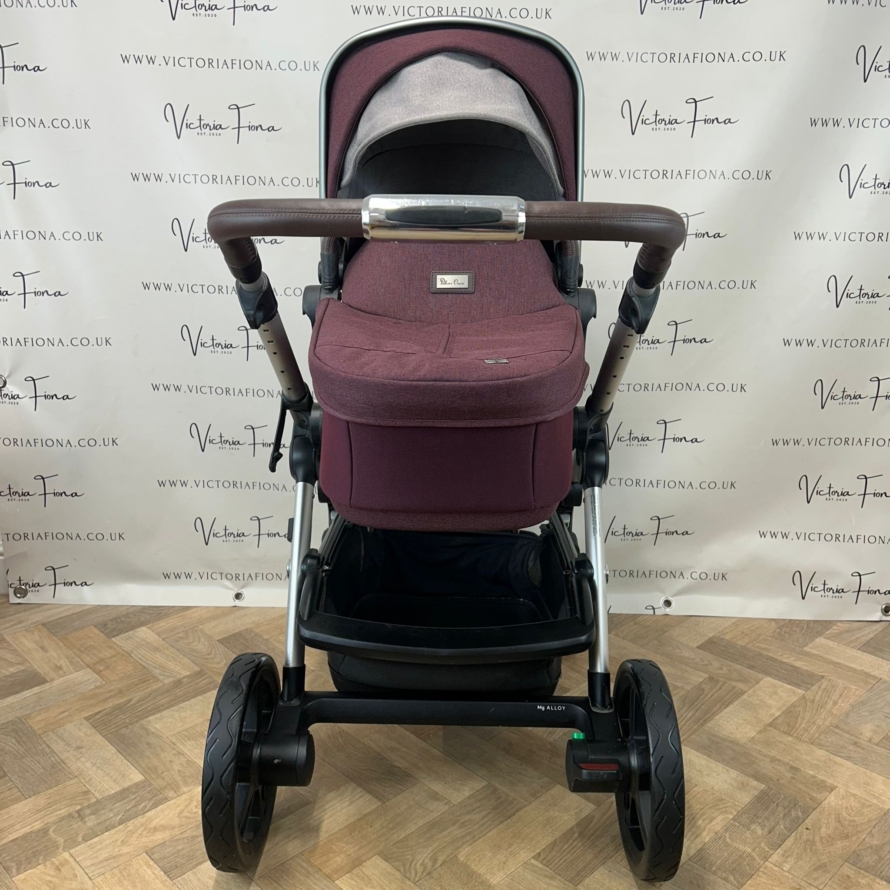 PRELOVED Silver Cross Wave Pushchair & Carrycot - Claret Red - Image 3