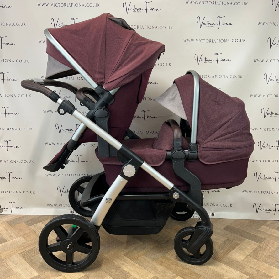 PRELOVED Silver Cross Wave Pushchair & Carrycot - Claret Red - Image 6