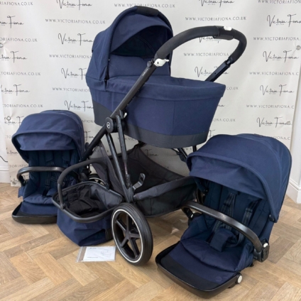 PRELOVED Cybex Gazelle S Duo Tandem Double Pushchair - Navy Blue
