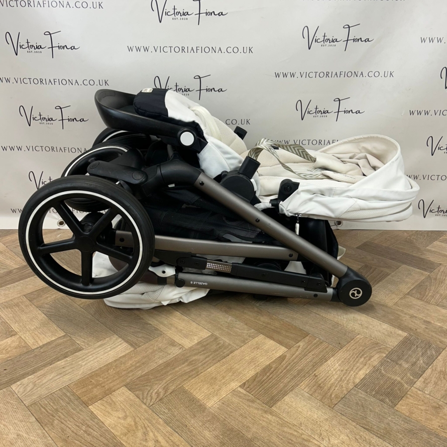 PRELOVED Cybex Gazelle S Duo Tandem Double Pushchair - Seashell White - Image 16