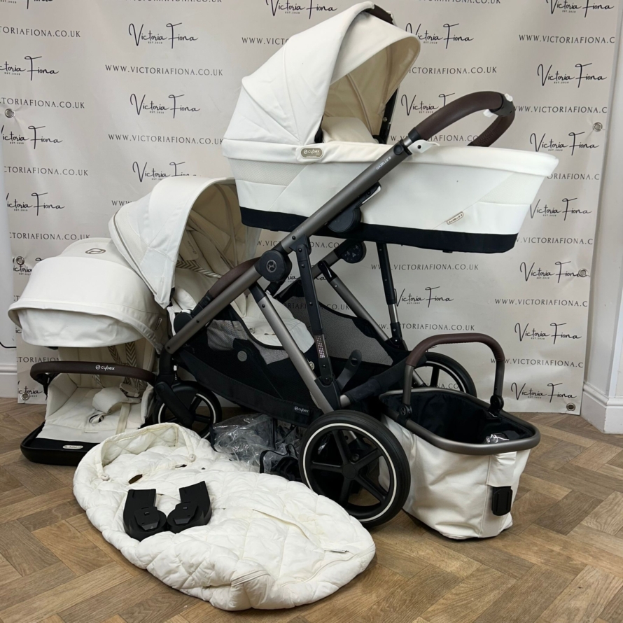 PRELOVED Cybex Gazelle S Duo Tandem Double Pushchair - Seashell White