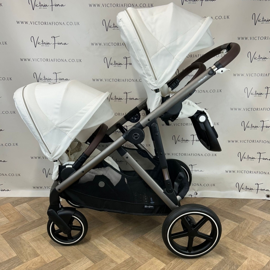 PRELOVED Cybex Gazelle S Duo Tandem Double Pushchair - Seashell White - Image 13