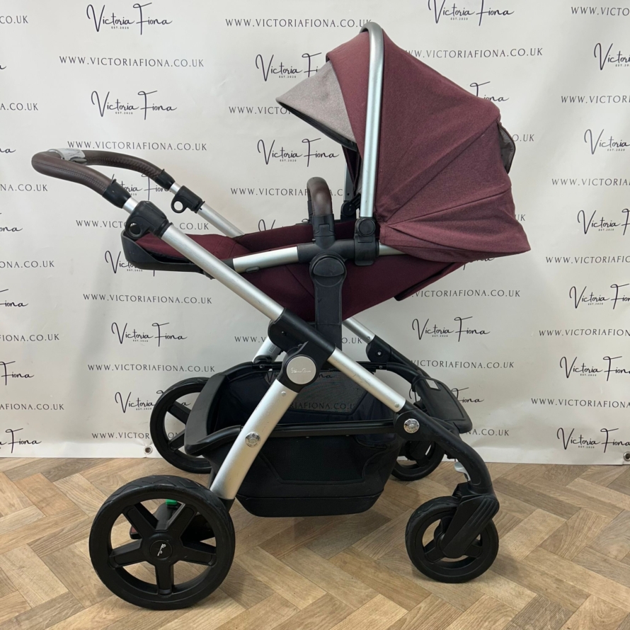 PRELOVED Silver Cross Wave Pushchair & Carrycot - Claret Red - Image 8