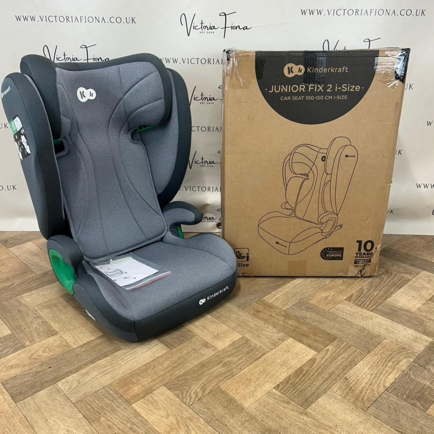 NEW Kinderkraft Junior Fix 2 Group 2/3 i-Size Car Seat - GREY RRP£90