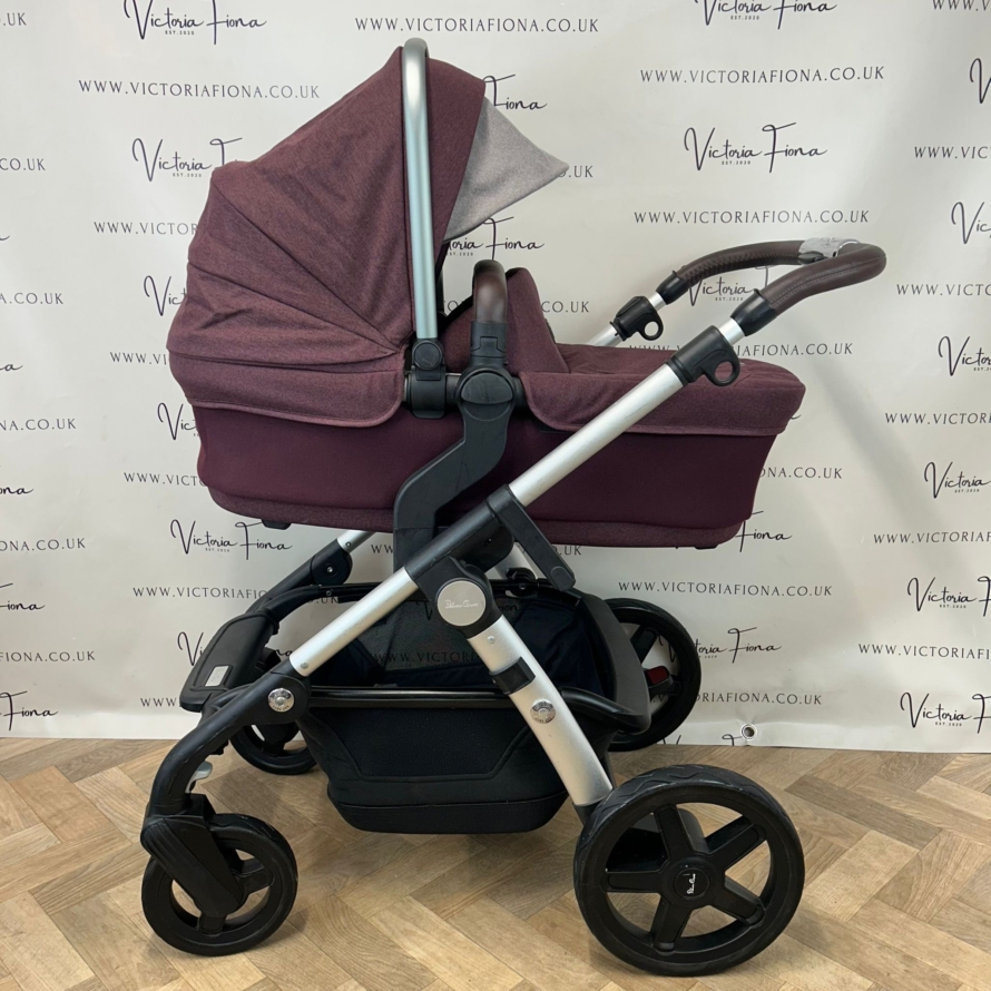 PRELOVED Silver Cross Wave Pushchair & Carrycot - Claret Red - Image 2