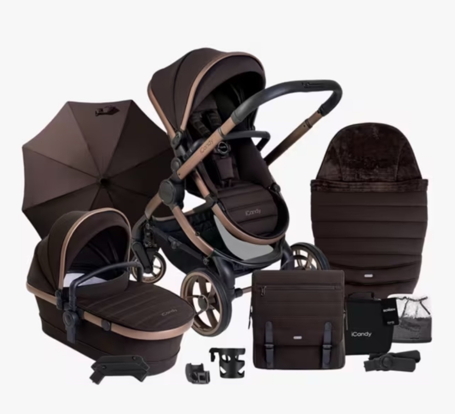 NEW iCandy Peach 7 Pushchair and Carrycot - Complete Bundle PECAN RRP£1593